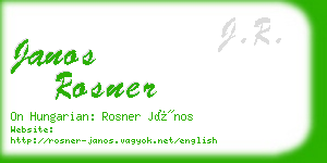 janos rosner business card